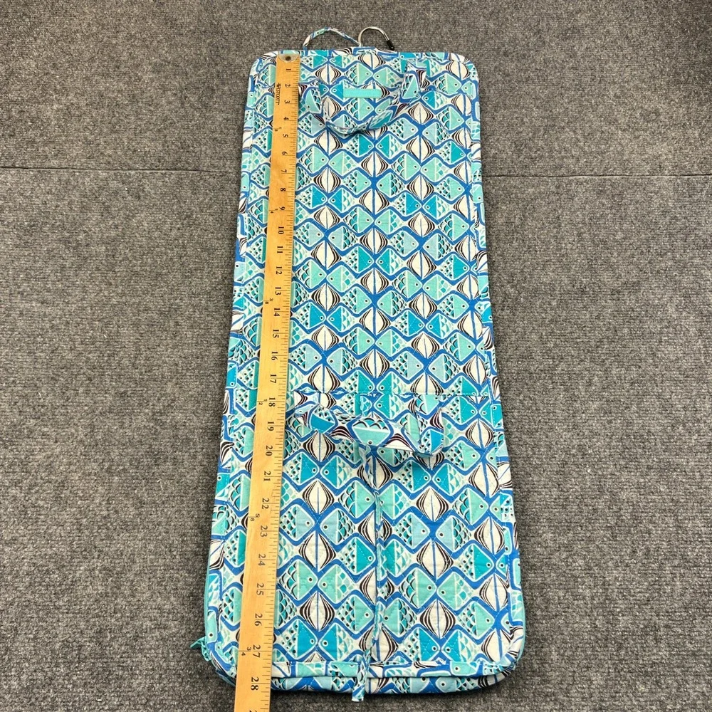 Vera Bradley Hanging Travel Organizer Go Fish Blue Quilted Toiletry Bag Pouch